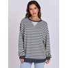 image:imageANRABESS Womens Striped Oversized SweatshirtsGrey Blue
