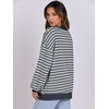 image:imageANRABESS Womens Striped Oversized SweatshirtsGrey Blue