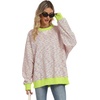 image:imageANRABESS Womens Striped Oversized SweatshirtsPink Green Yellow Stripe