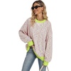 image:imageANRABESS Womens Striped Oversized SweatshirtsPink Green Yellow Stripe