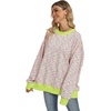 image:imageANRABESS Womens Striped Oversized SweatshirtsPink Green Yellow Stripe