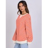 image:imageANRABESS Womens Striped Oversized SweatshirtsPink Orange