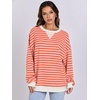 image:imageANRABESS Womens Striped Oversized SweatshirtsPink Orange