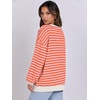 image:imageANRABESS Womens Striped Oversized SweatshirtsPink Orange