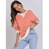 image:imageANRABESS Womens Striped Oversized SweatshirtsPink Orange