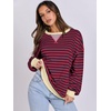 image:imageANRABESS Womens Striped Oversized SweatshirtsRed Blue
