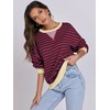 image:imageANRABESS Womens Striped Oversized SweatshirtsRed Blue