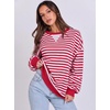 image:imageANRABESS Womens Striped Oversized SweatshirtsRed White Stripe