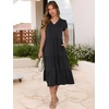 image:imageANRABESS Womens Summer Casual Dresses Short Sleeve Boho Midi DressBlack