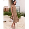 image:imageANRABESS Womens Summer Casual Dresses Short Sleeve Boho Midi DressBrown Beige