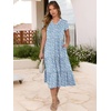 image:imageANRABESS Womens Summer Casual Dresses Short Sleeve Boho Midi DressFloral Blue