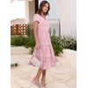 image:imageANRABESS Womens Summer Casual Dresses Short Sleeve Boho Midi DressFloral Pink