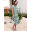 image:imageANRABESS Womens Summer Casual Dresses Short Sleeve Boho Midi DressGreen Beige Floral
