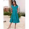 image:imageANRABESS Womens Summer Casual Dresses Short Sleeve Boho Midi DressLake Green