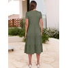 image:imageANRABESS Womens Summer Casual Dresses Short Sleeve Boho Midi DressOlive Green