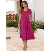 image:imageANRABESS Womens Summer Casual Dresses Short Sleeve Boho Midi DressRose