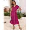 image:imageANRABESS Womens Summer Casual Dresses Short Sleeve Boho Midi DressRose