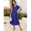 image:imageANRABESS Womens Summer Casual Dresses Short Sleeve Boho Midi DressRoyal Blue