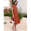 image:imageANRABESS Womens Summer Casual Dresses Short Sleeve Boho Midi DressRust Red