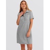 image:imageANRABESS Womens Summer Casual Short Sleeve Shirt DressesBlack White Stripe