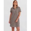 image:imageANRABESS Womens Summer Casual Short Sleeve Shirt DressesBrown White Plaid