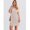 image:imageANRABESS Womens Summer Casual Short Sleeve Shirt DressesLight Brown White Stripe
