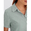image:imageANRABESS Womens Summer Casual Short Sleeve Shirt DressesLight Green White Stripe