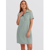 image:imageANRABESS Womens Summer Casual Short Sleeve Shirt DressesLight Green White Stripe