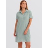 image:imageANRABESS Womens Summer Casual Short Sleeve Shirt DressesLight Green White Stripe