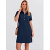 image:imageANRABESS Womens Summer Casual Short Sleeve Shirt DressesNavy Blue