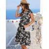 image:imageANRABESS Womens Summer Dress Ruffle Sleeve V Neck Midi DressesBlack Yellow Flower
