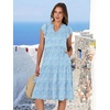 image:imageANRABESS Womens Summer Dress Ruffle Sleeve V Neck Midi DressesBlue Floral
