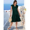 image:imageANRABESS Womens Summer Dress Ruffle Sleeve V Neck Midi DressesDeep Green