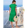 image:imageANRABESS Womens Summer Dress Ruffle Sleeve V Neck Midi DressesForest