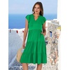 image:imageANRABESS Womens Summer Dress Ruffle Sleeve V Neck Midi DressesForest