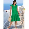 image:imageANRABESS Womens Summer Dress Ruffle Sleeve V Neck Midi DressesForest