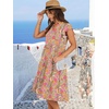 image:imageANRABESS Womens Summer Dress Ruffle Sleeve V Neck Midi DressesGrey Pink Floral