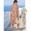 image:imageANRABESS Womens Summer Dress Ruffle Sleeve V Neck Midi DressesGrey Pink Floral