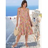 image:imageANRABESS Womens Summer Dress Ruffle Sleeve V Neck Midi DressesGrey Pink Floral