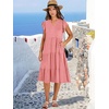 image:imageANRABESS Womens Summer Dress Ruffle Sleeve V Neck Midi DressesPeach