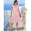 image:imageANRABESS Womens Summer Dress Ruffle Sleeve V Neck Midi DressesPink Floral