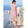 image:imageANRABESS Womens Summer Dress Ruffle Sleeve V Neck Midi DressesPink Floral