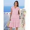 image:imageANRABESS Womens Summer Dress Ruffle Sleeve V Neck Midi DressesPink Floral