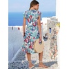 image:imageANRABESS Womens Summer Dress Ruffle Sleeve V Neck Midi DressesPink Yellow Navy Floral