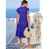 image:imageANRABESS Womens Summer Dress Ruffle Sleeve V Neck Midi DressesRoyal Blue