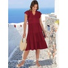 image:imageANRABESS Womens Summer Dress Ruffle Sleeve V Neck Midi DressesWine Red