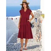 image:imageANRABESS Womens Summer Dress Ruffle Sleeve V Neck Midi DressesWine Red