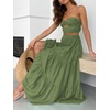 image:imageANRABESS Womens Summer Flowy Maxi Skirts with PocketsArmygreen