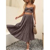 image:imageANRABESS Womens Summer Flowy Maxi Skirts with PocketsCoffee