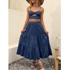 image:imageANRABESS Womens Summer Flowy Maxi Skirts with PocketsNavy Blue